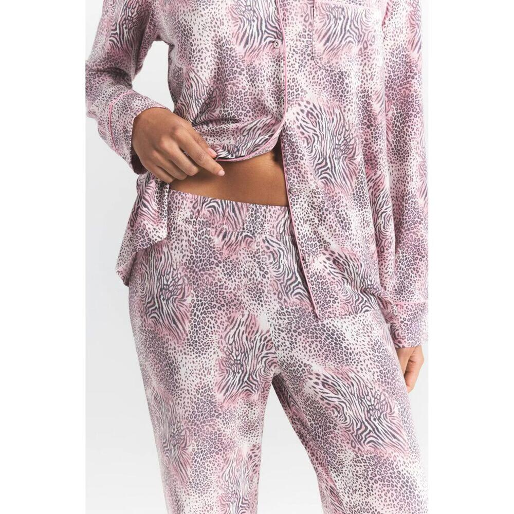 SKIMS LONG SLEEVE BUTTON UP SET (NWT) - Size M - Bloom Mini Multi Animal - Picture 9 of 9
